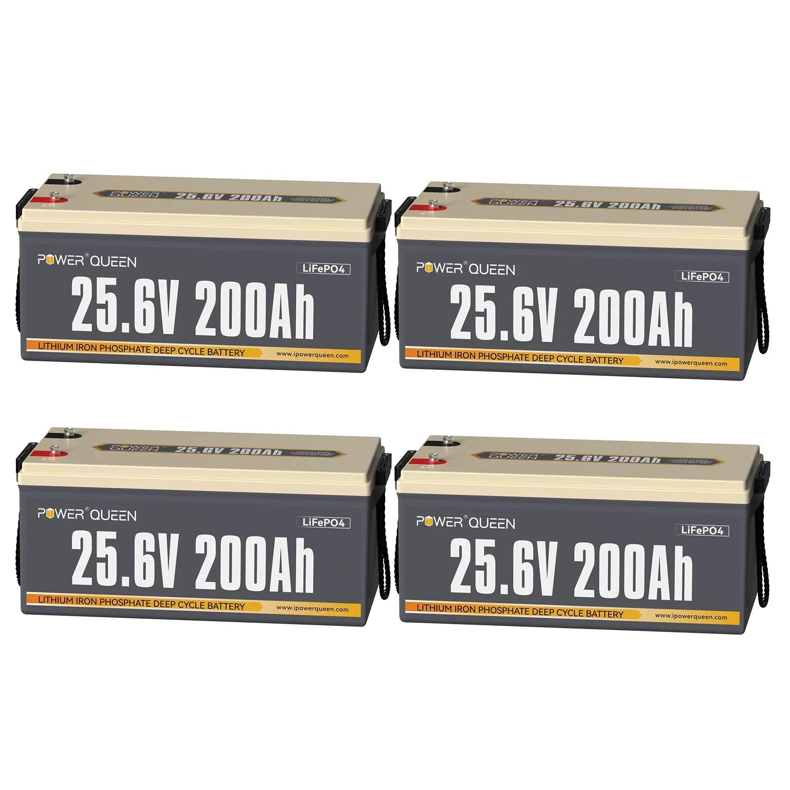 Power Queen 25.6V 200Ah LiFePO4 Battery, Built-in 200A BMS Power Queen