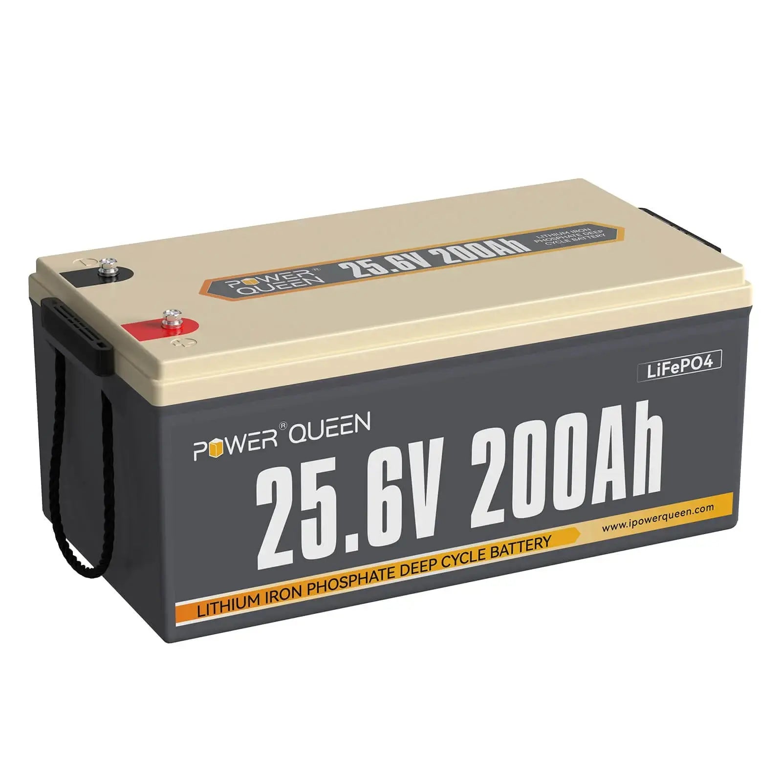 Power Queen 25.6V 200Ah LiFePO4 Battery, Built-in 200A BMS Power Queen